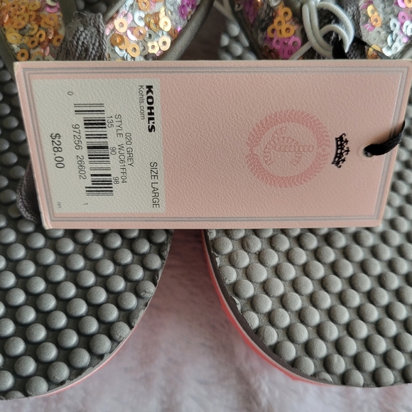 Juicy Couture Size Large Multi-Colored Sequined Flip Flops - Picture 11 of 11